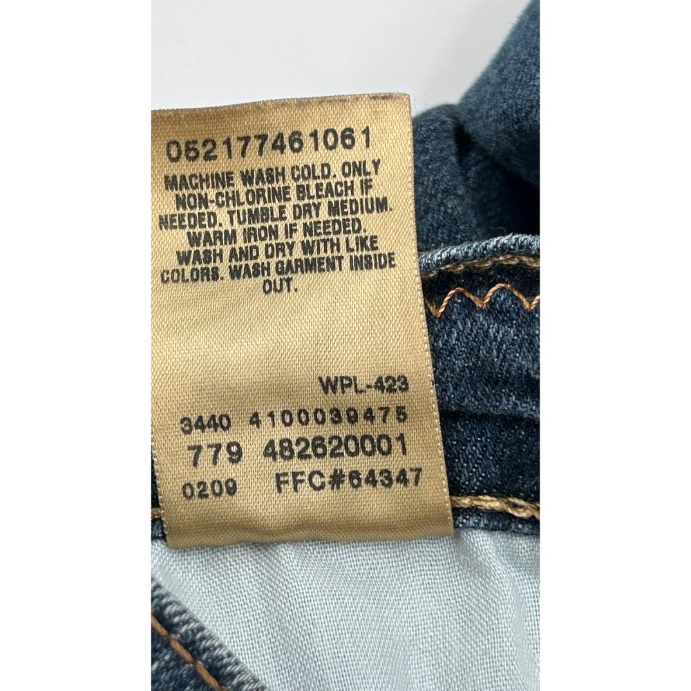 Levis 515 Women Dark Wash Blue Stretch Denim Cuffed Capri Cropped Jeans Size 6 - Picture 9 of 9